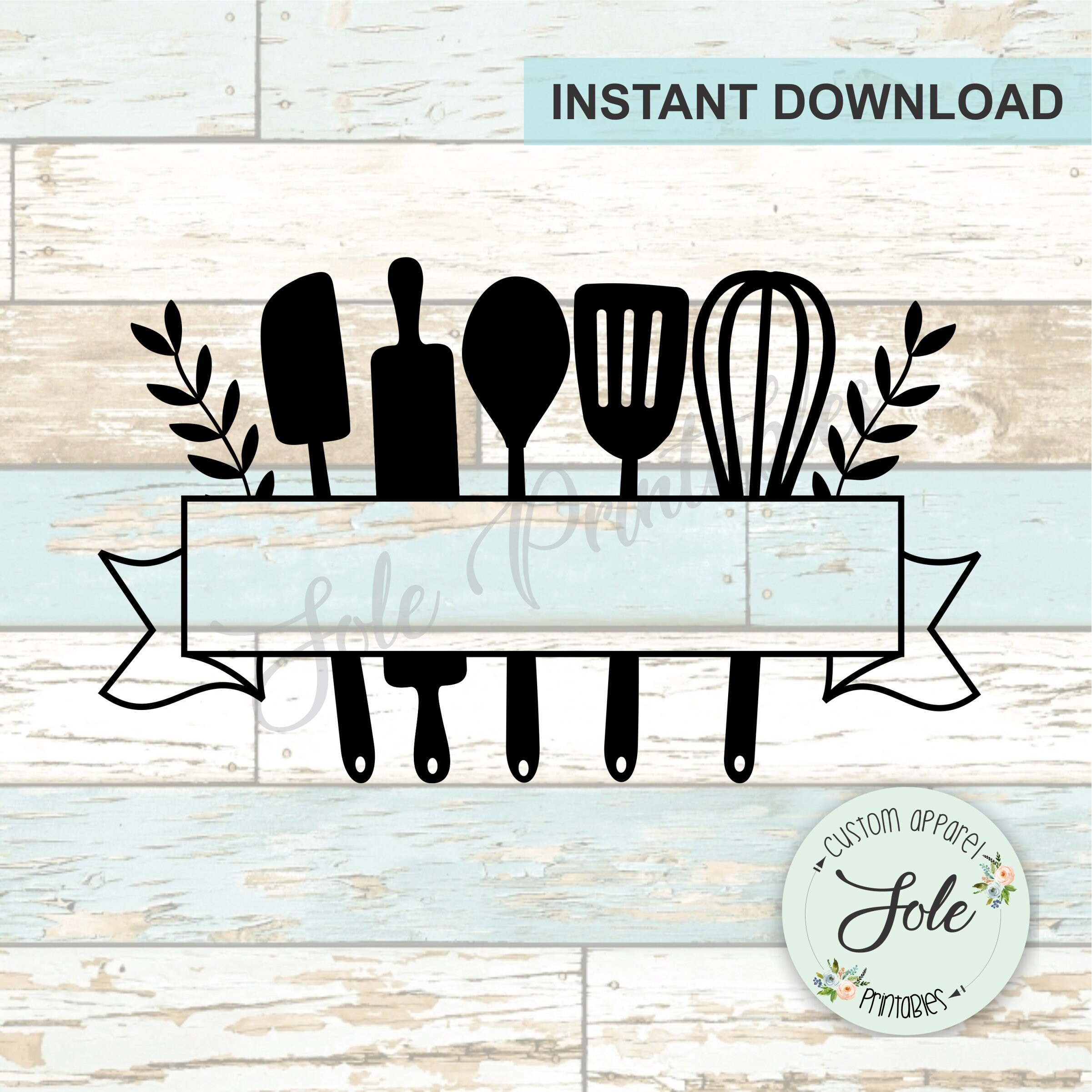 Cooking Split Frame Kitchen Split Frame, Cooking and Baking Monogram, Floral Kitchen ...