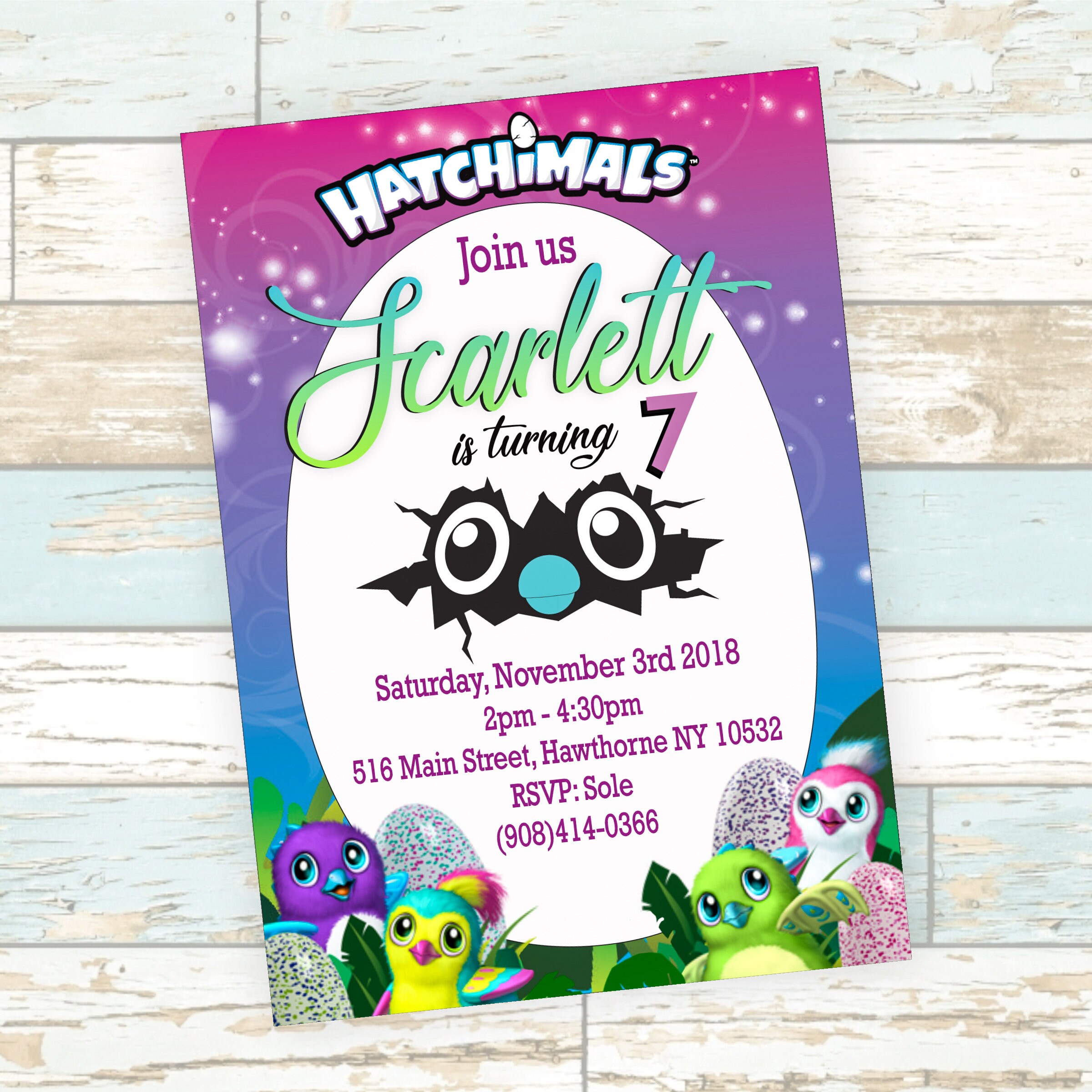 Hatchimals Birthday Invitation NO Instant Download - Etsy Hong Kong