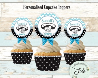 Schnurrbart junge Baby-Dusche Cupcake Topper, digitale Datei, kein sofortiger Download, personalisierte Topper!