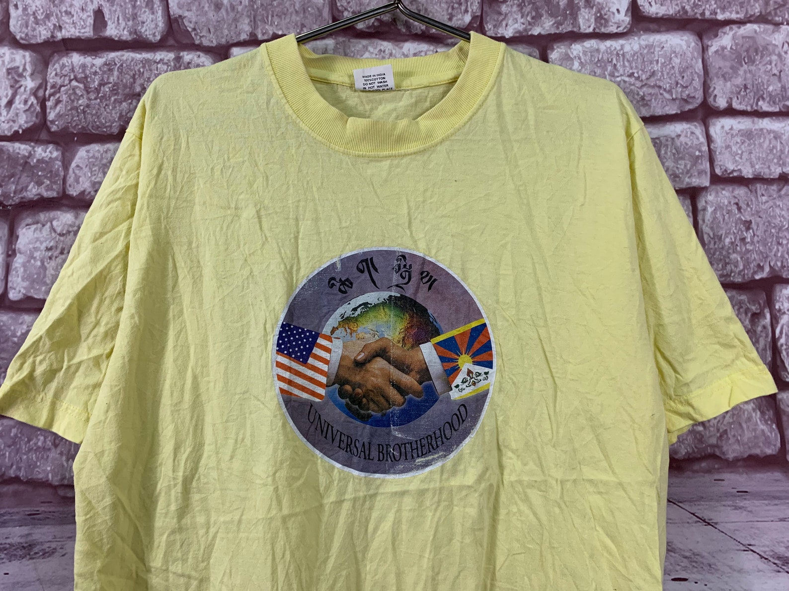 Vintage Universal brotherhood T-Shirt size M Yellow | Etsy