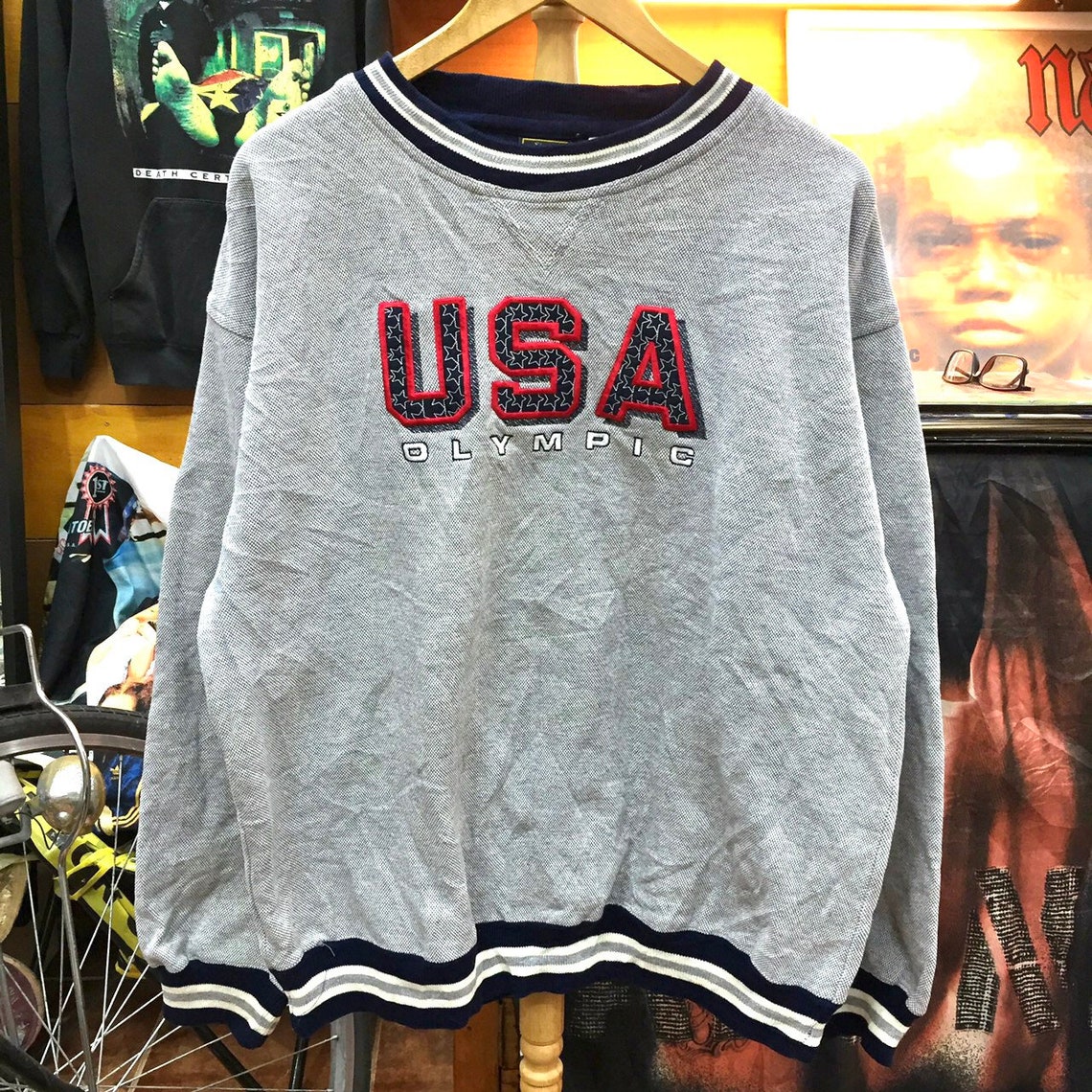 Vintage USA OLYMPIC Sweater size L Etsy