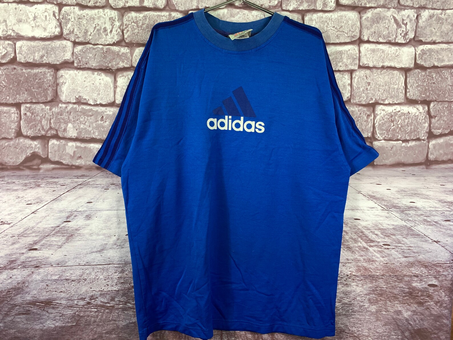 Vintage Adidas T-Shirt size XL blue | Etsy