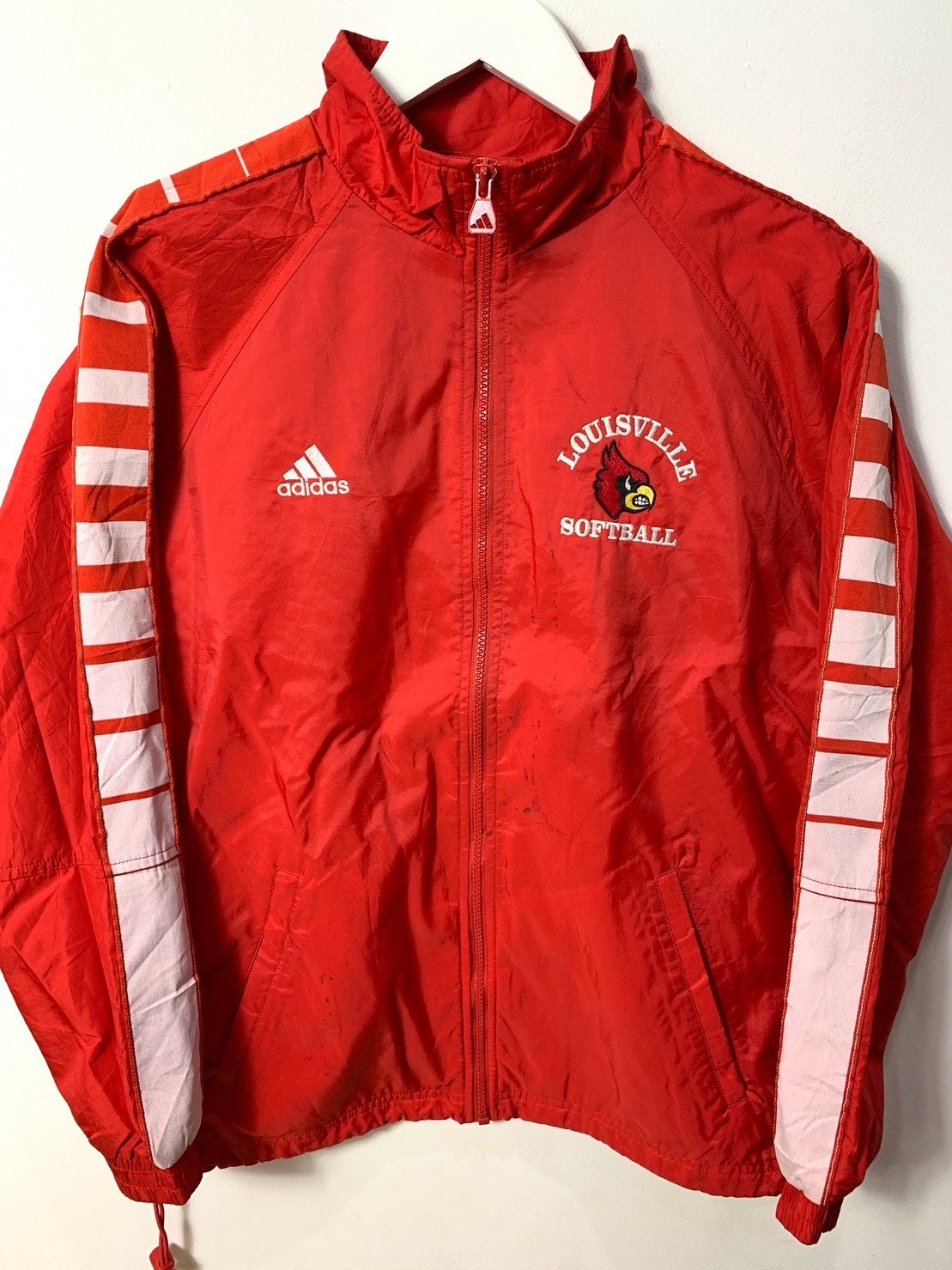 adidas, Jackets & Coats, Mens Adidqs University Of Louisville Cardinals  Full Zip Jacket Coat Size Large
