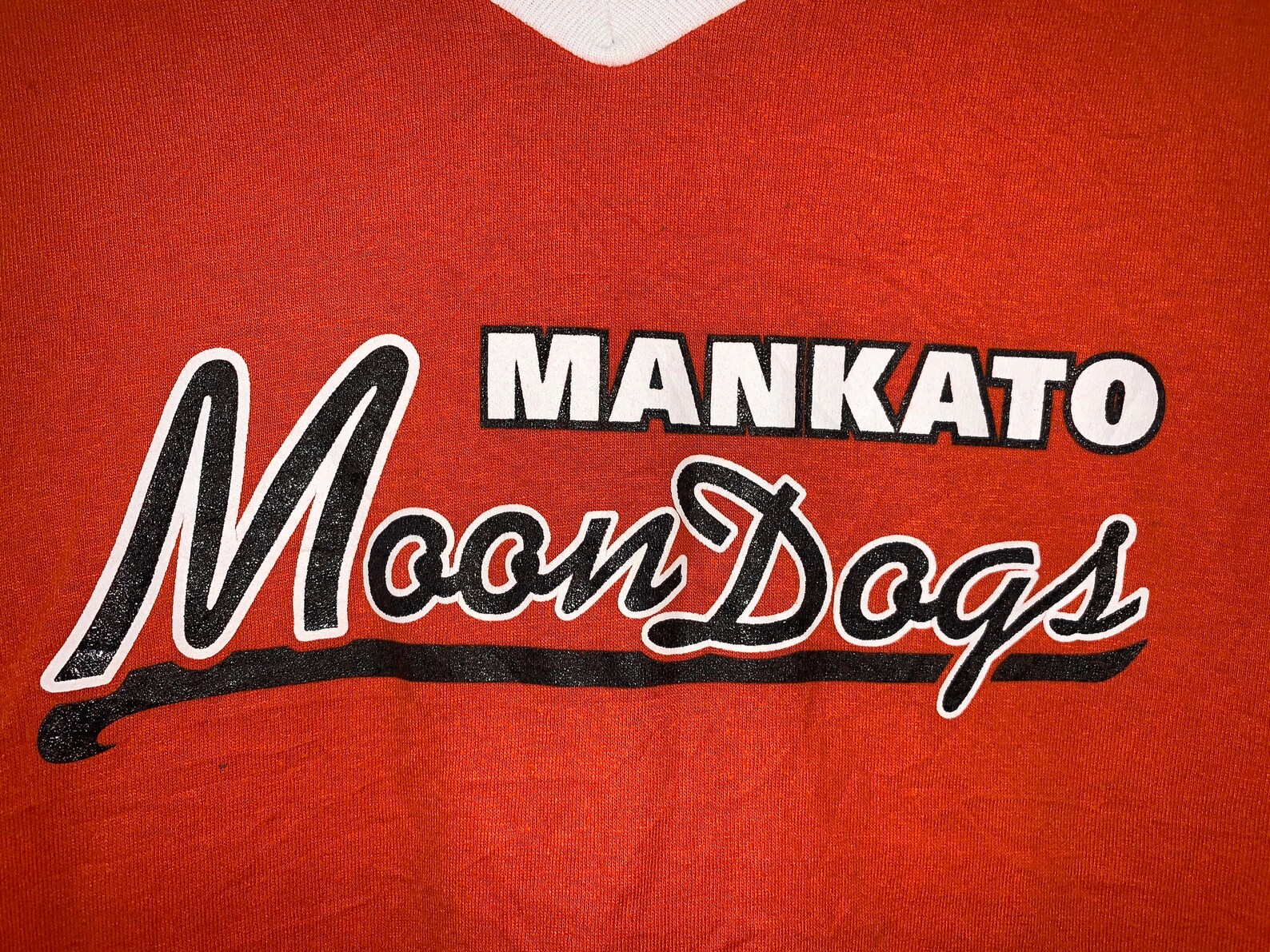 Vintage Mankato Moondogs TShirt Größe L Orange Etsy