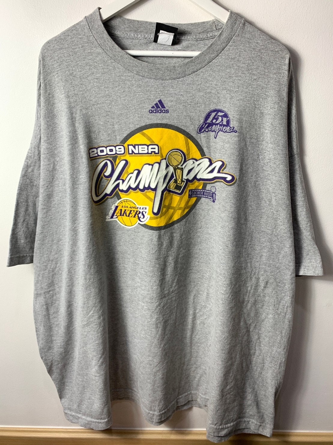 Adidas Los Angeles LA Lakers 2009 NBA Champions T-Shirt 3XL Locker