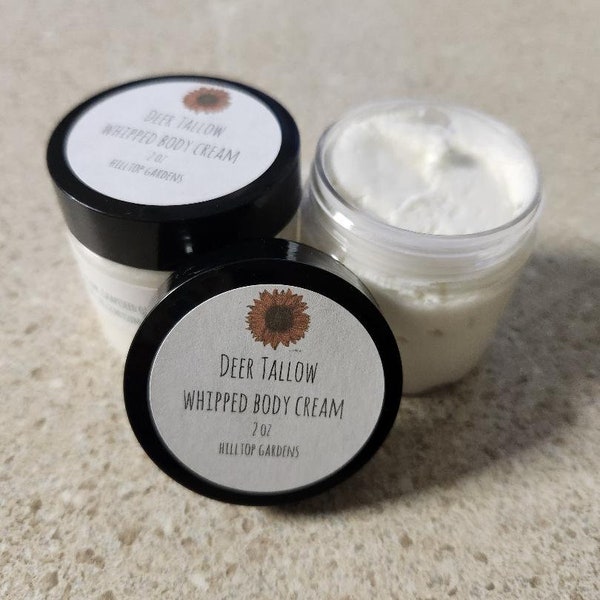 Deer Tallow Whipped Lotion, Deer Tallow Lotion, Skin Cream, Whipped Skin Cream