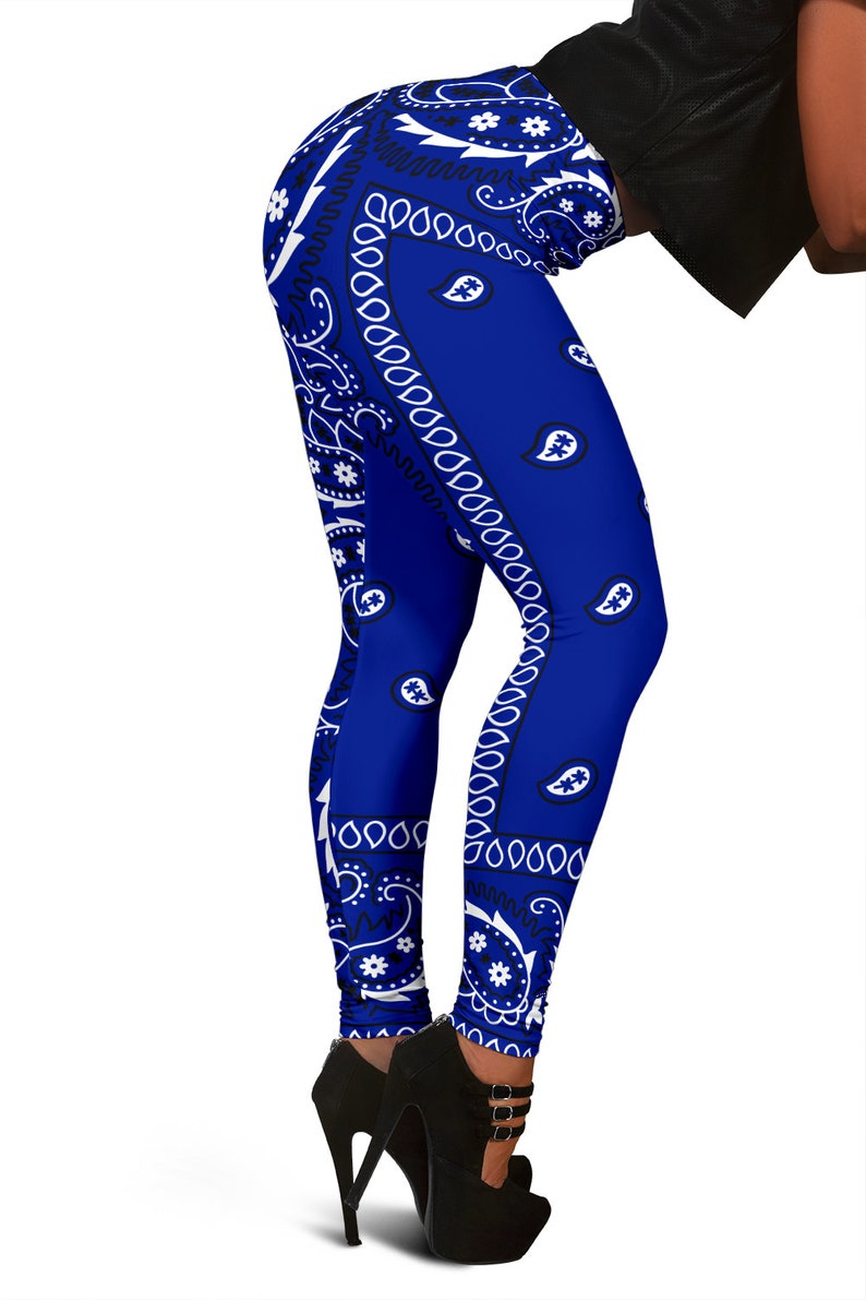Crip Blue Bandana Style Women's Leggings, Lounge Wear, Ladies Apparel