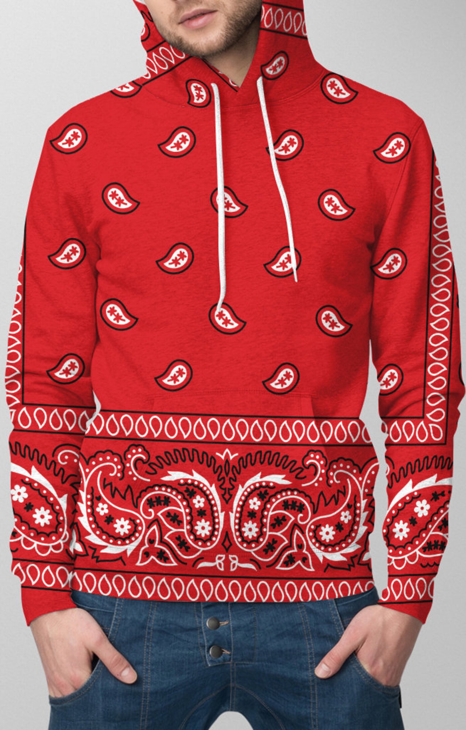 Mens bandana hoodie Clearance