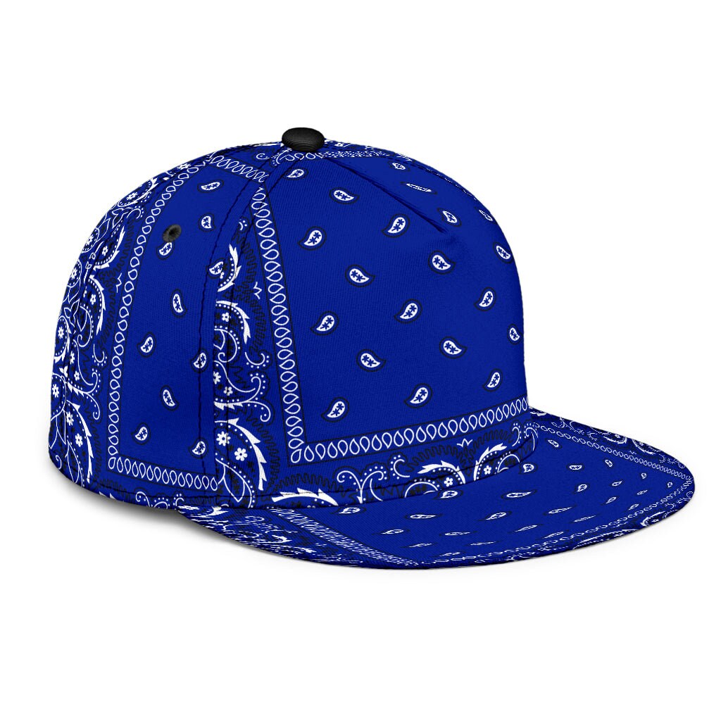 Crip Blue Bandana Style Snap Back Cap Blue Crip Bandana Style Etsy