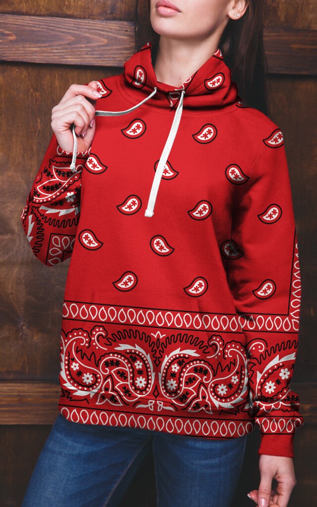 Red bandanna hoodie new arrivals