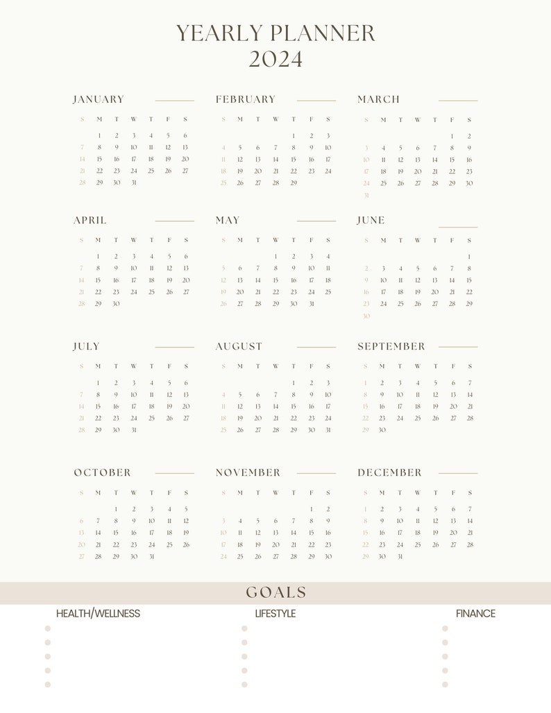 Printable 2024 Planner, 2024 Calander Etsy