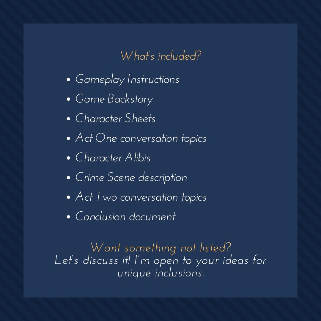 Custom Rp Ideas Custom Murder Mystery Party β’ Custom Written Roleplay Game β’ Your Ideas ...