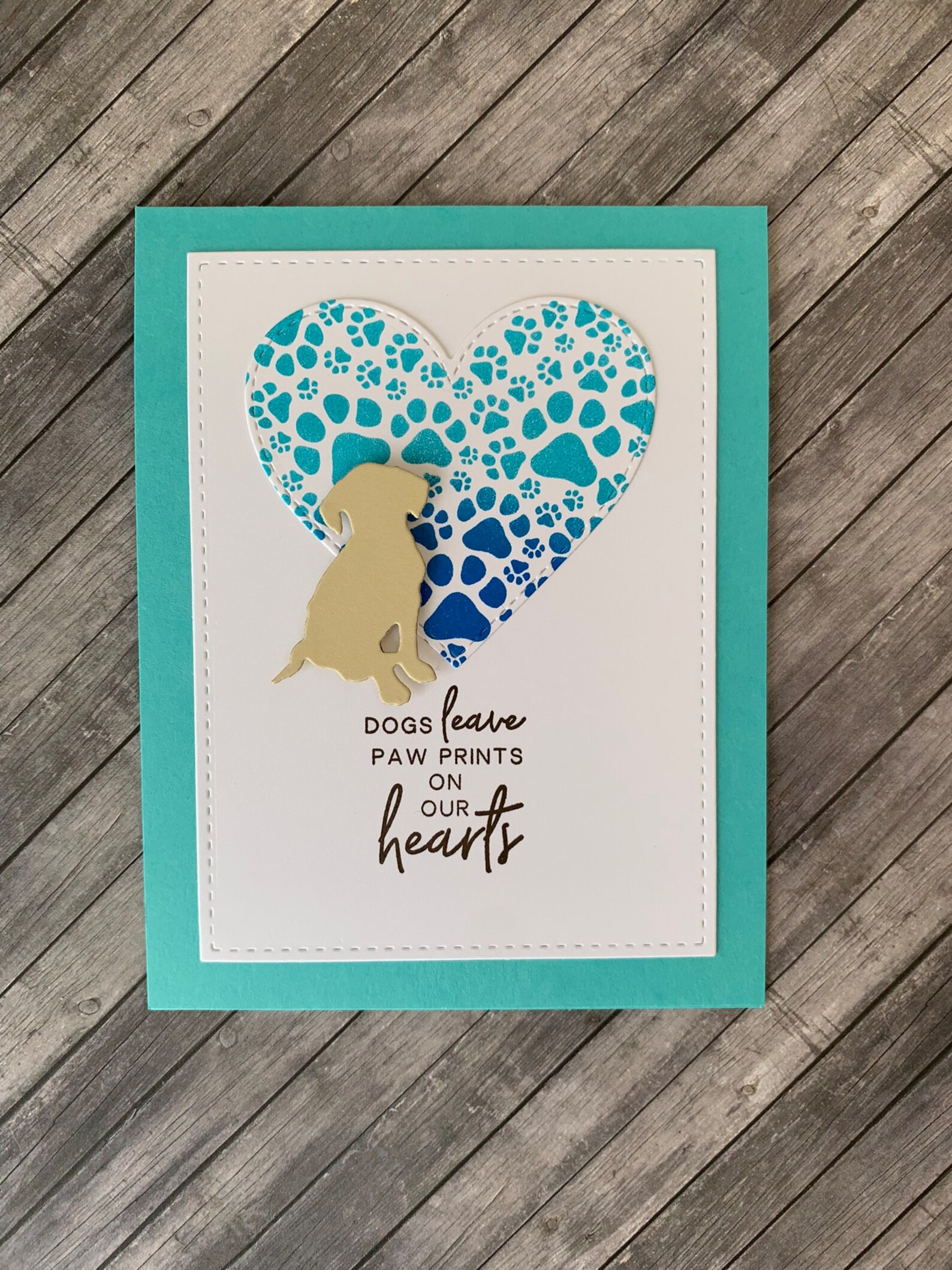 Paw Prints on Our Hearts Card Etsy