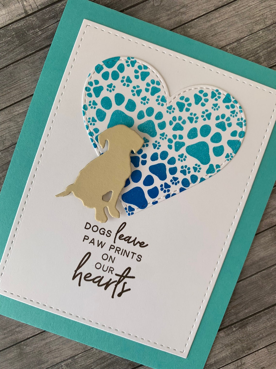 Paw Prints on Our Hearts Card Etsy