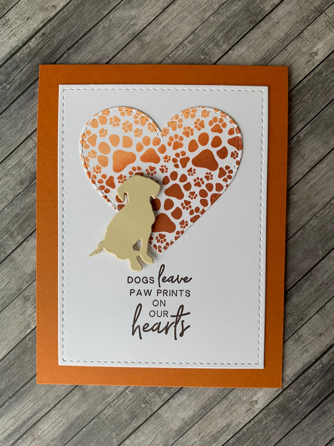 Paw Prints on Our Hearts Card Etsy
