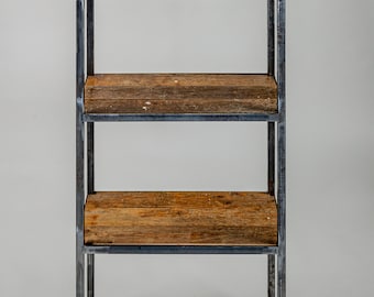 Shelf Bookcase Wood Metal Shelf Storage Space Furnishing