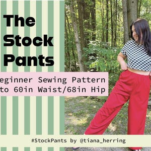 PDF-sömnadsmönster för standardbyxor | Inklusive storlek | Sömnadsmönster för nybörjare