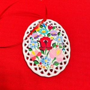 Hand Painted Hungarian Folk Art On Porcelain
