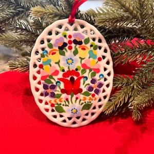 Hand Painted Hungarian Folk Art On Porcelain
