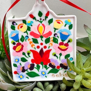 Hand Painted Hungarian Folk Art On Porcelain