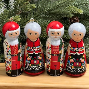 Hand Painted Mr. And Mrs. Matyo Clause Ornament