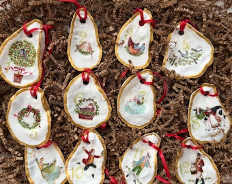 12 Days Of Christmas Oyster Shell Ornament