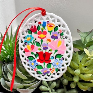 Hand Painted Hungarian Folk Art On Porcelain