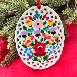 Hand Painted Hungarian Folk Art On Porcelain