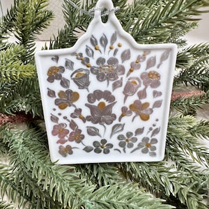 Hand Painted Silver And Gold  Hungarian Folk Art On Porcelain