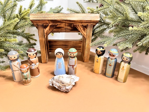 Do It Yourself Nativity Peg Dolls - Craft Kits - 18 Pieces