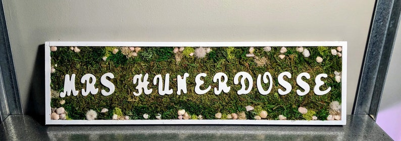 Last Name Sign Succulent Gift Name Moss Art Personalized Gift Personalized Wood Sign Preserved Moss Sign Family Name Sign Family Gift