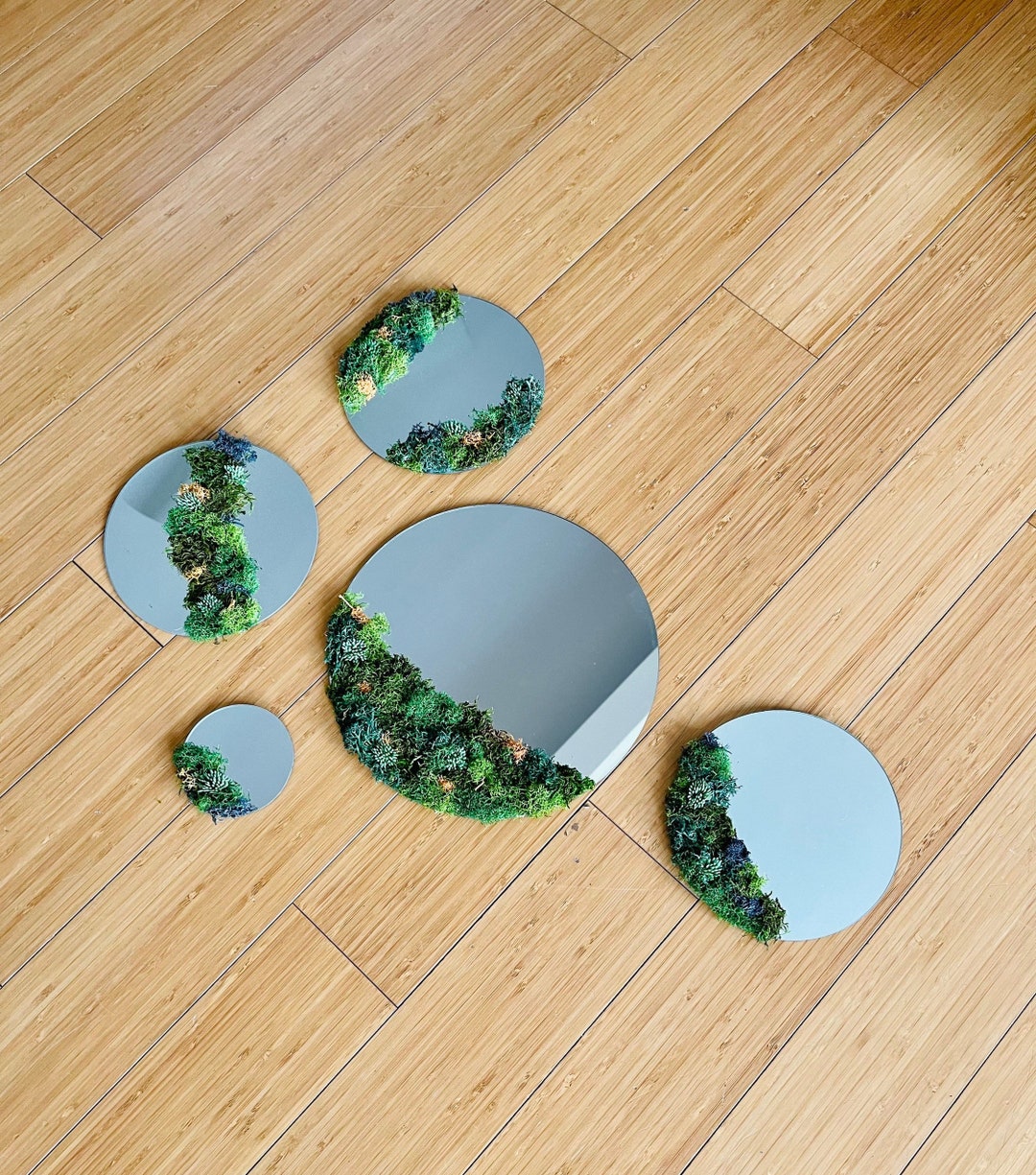 Mirror Moss Art Moss Wall Mirror Set of Mirrors Cottagecore Etsy