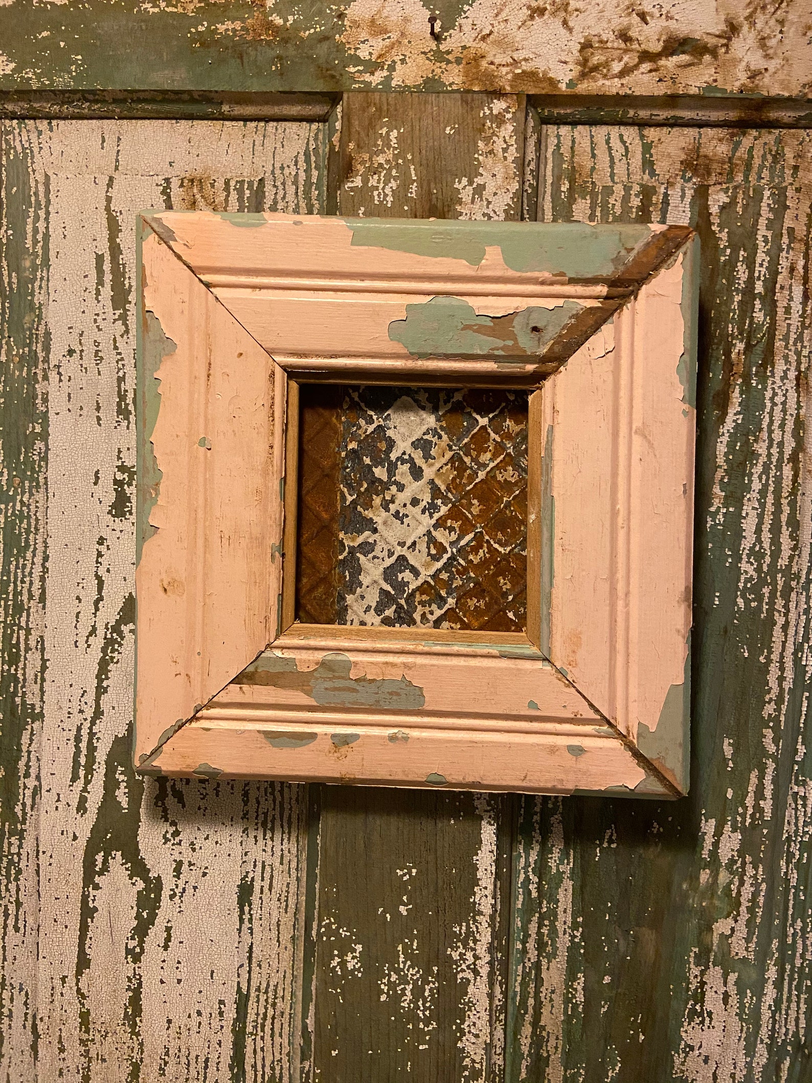 Pink Vintage Tin Wall Hanging Etsy