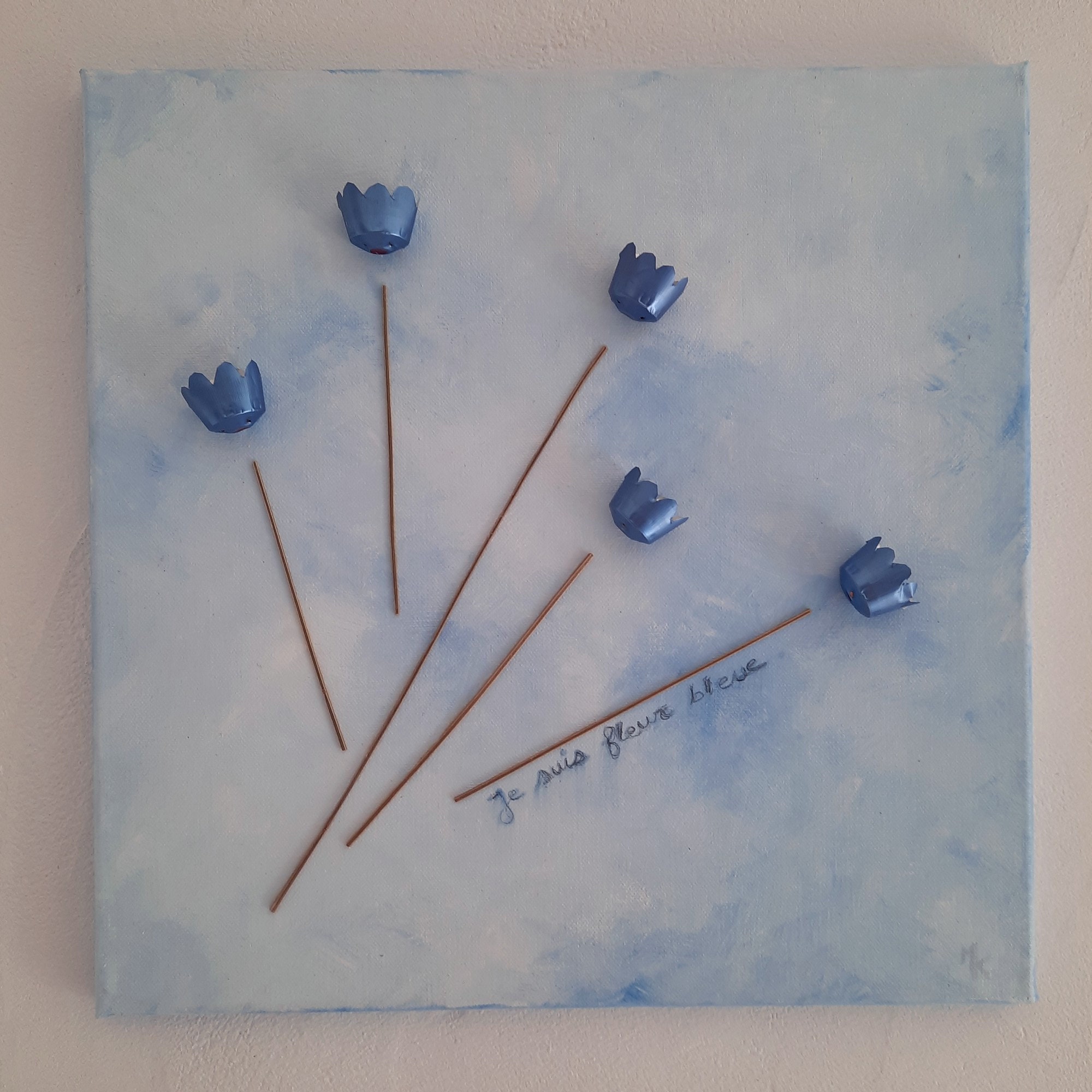 Painting on painted canvas and composed of recycled materials Etsy