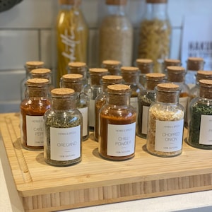 Glass Herbs and Spices Jar with Cork Stopper