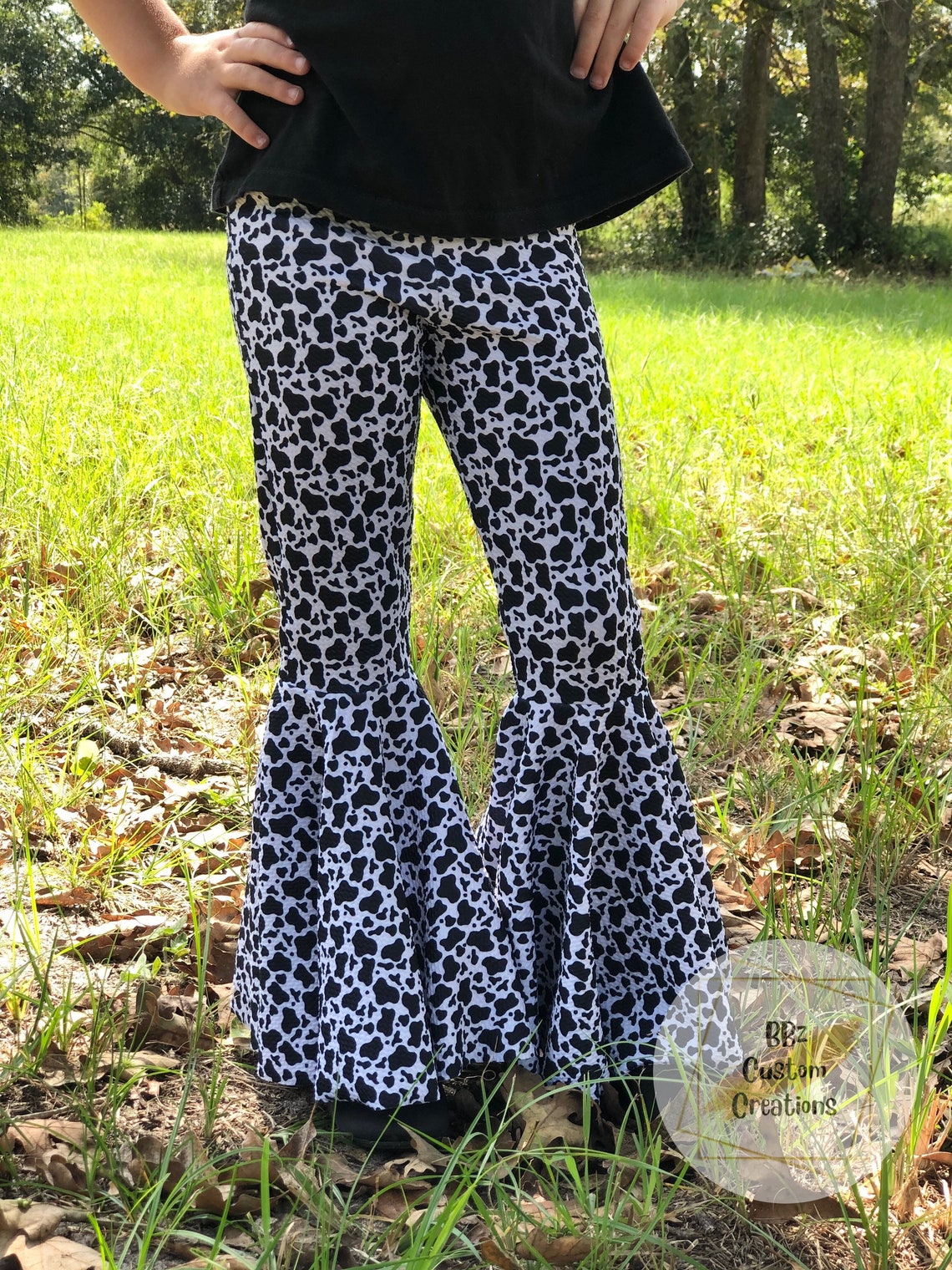 cow print bell bottoms womens