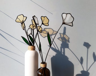 Glass Flower Decor • Wild Flower Bouquet • Everlasting Stained Glass Flower • Table Decor