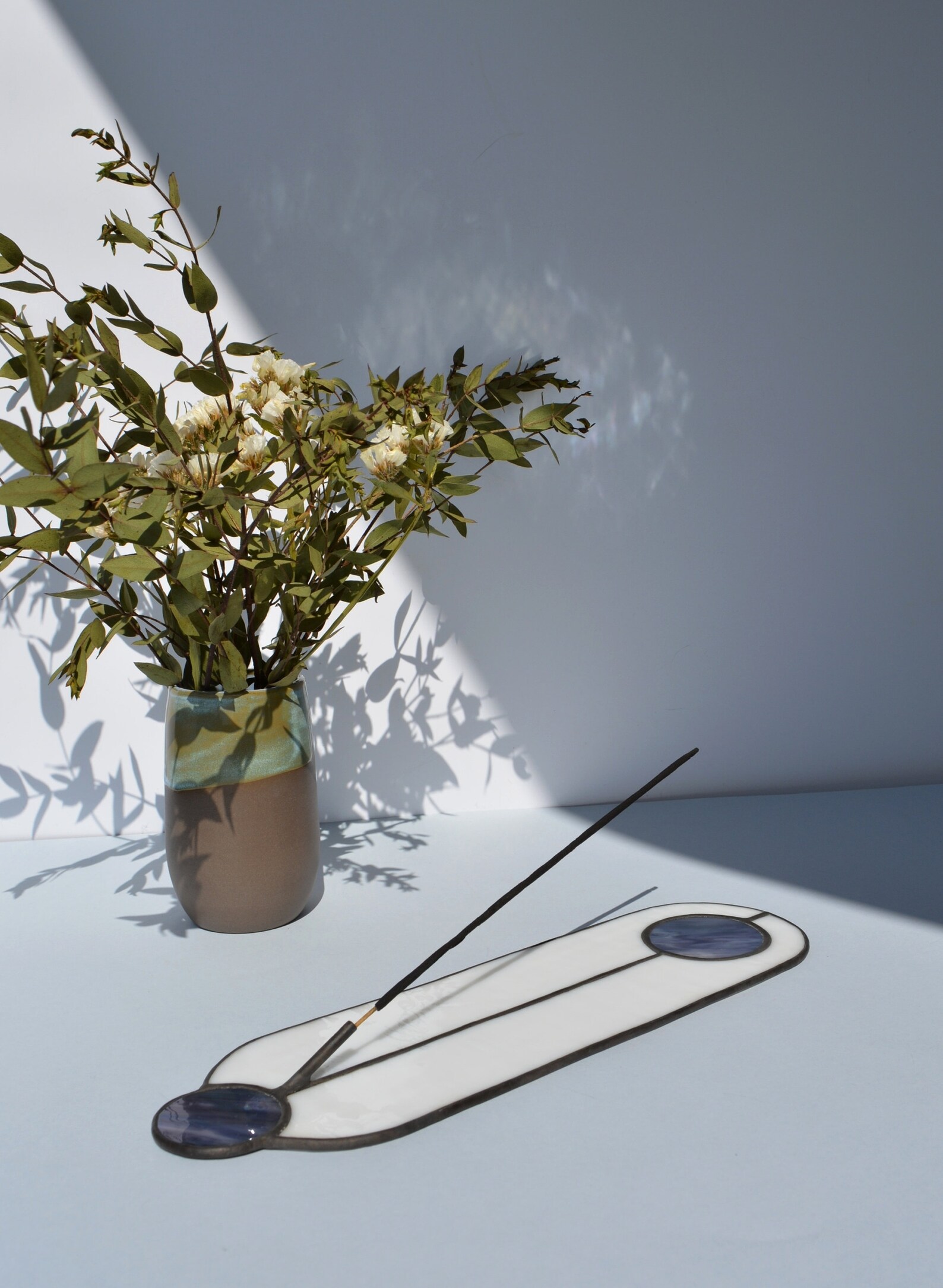 Incense Holder Ash Catcher Incense Burner White Glass Etsy