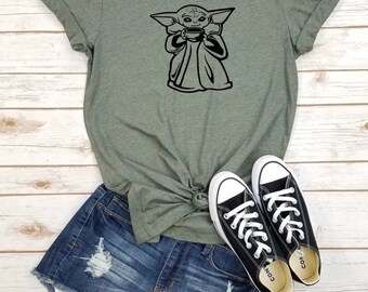 Camisa De Bebé Yoda, Star Wars, Camisa De Bebé Alienígena, Yoda, Mandalorian, Bebé Yoda Bebiendo, Camisa Disney de Star Wars,