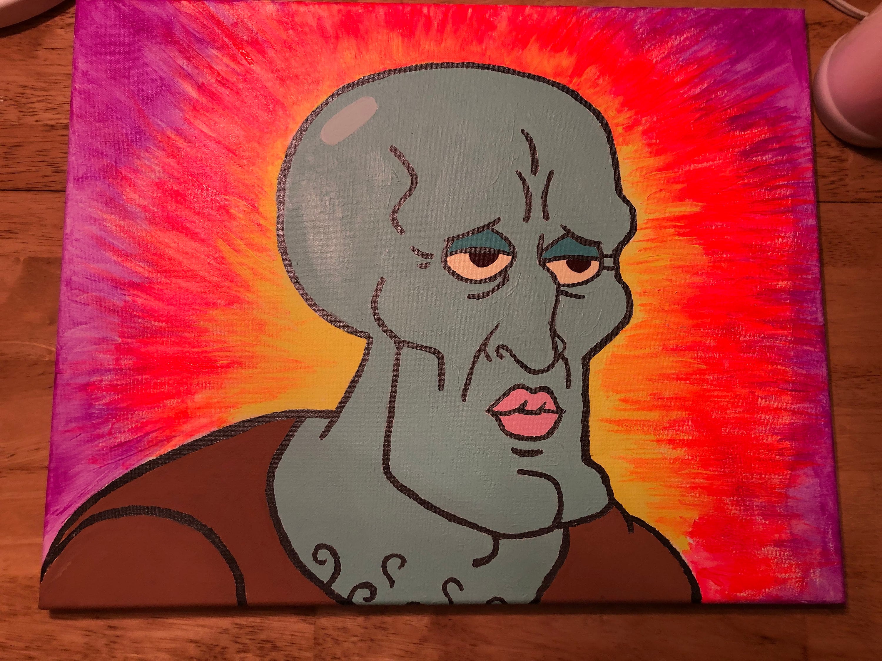 Handsome Squidward Painting | Etsy