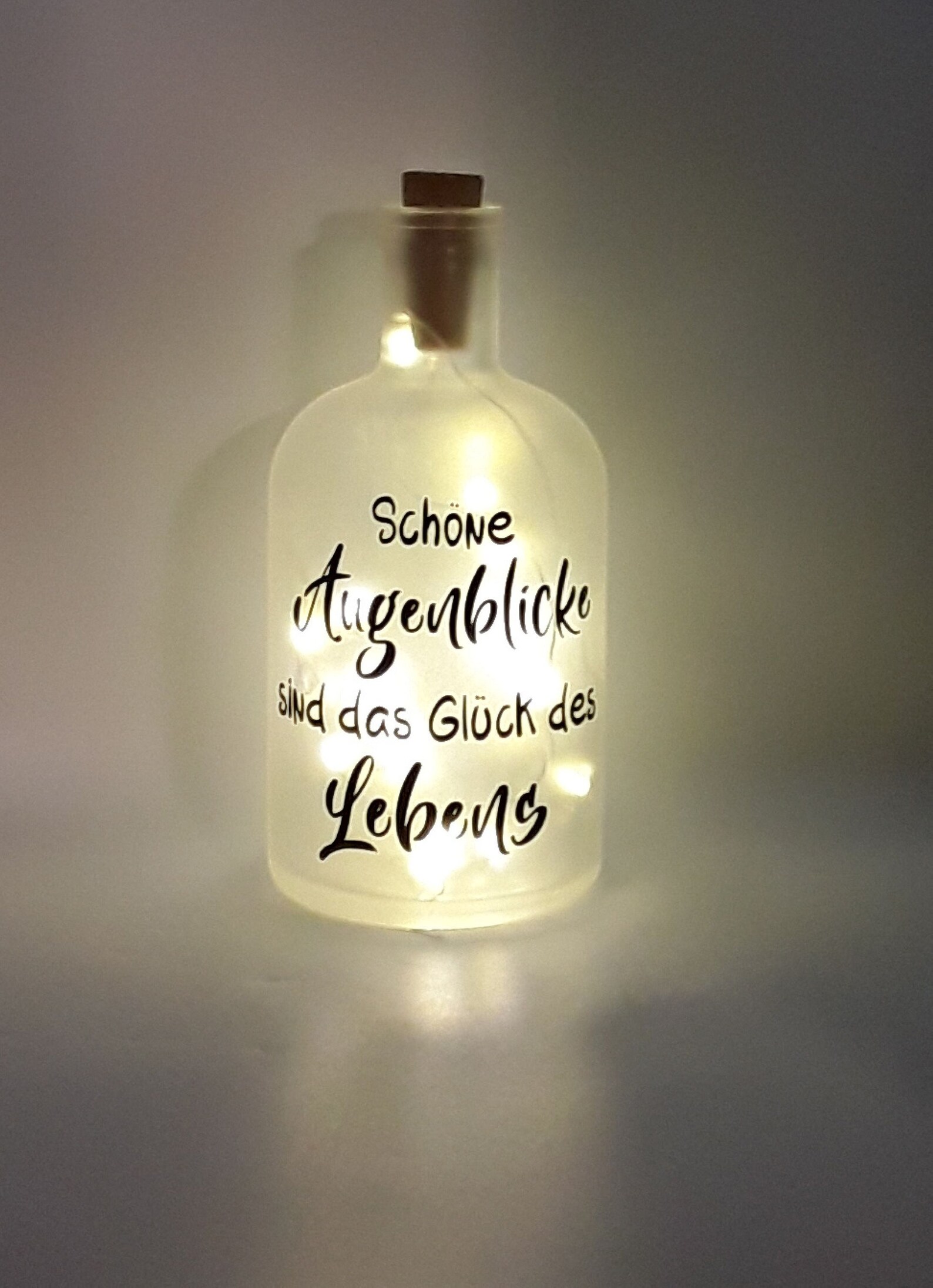 Leuchtflasche mit Spruch Dekoflasche mit Beleuchtung Etsy