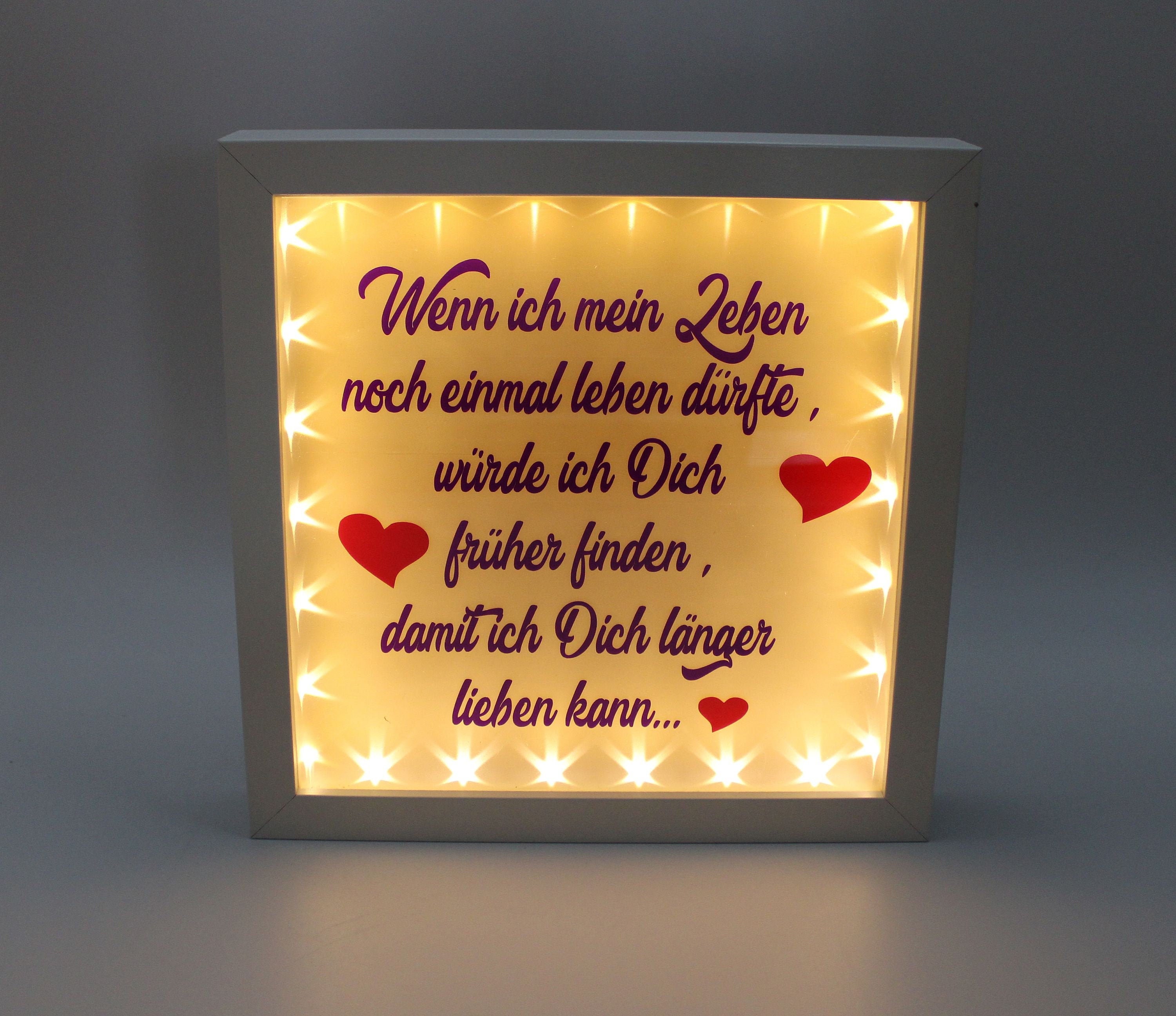 LED Beleuchteter Bilderrahmen mit Spruch Tischlampe mit Etsy