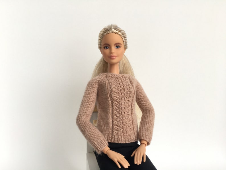 Knitted woolen sweater for Barbie. Clothes for Barbie. Knitted Etsy