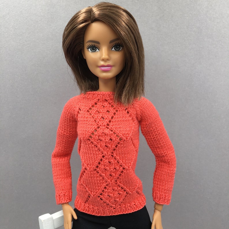Pattern for doll Barbie pullover Knitting Pattern 115 inch | Etsy