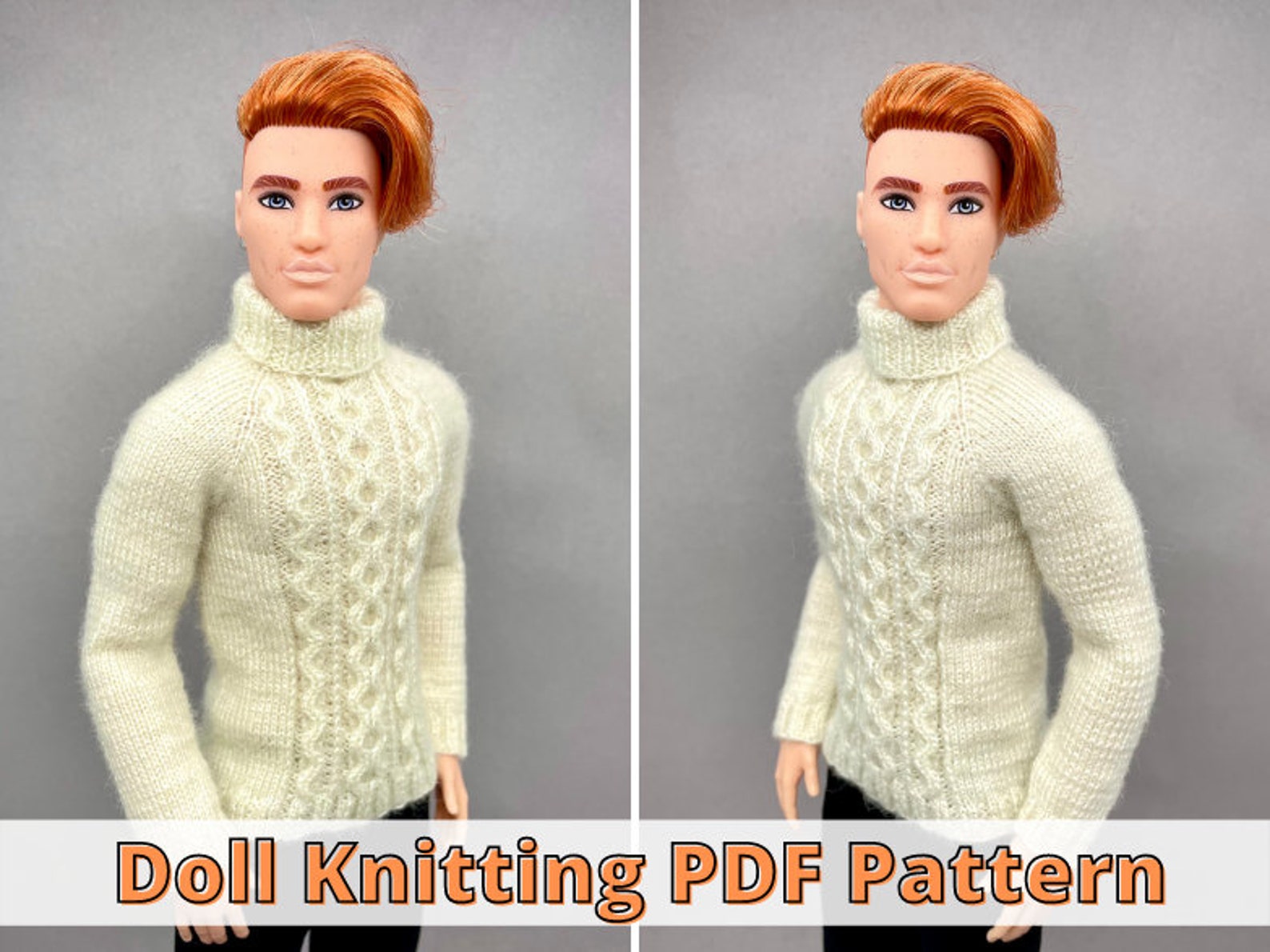Pattern for doll Ken pullover Knitting Pattern 115 inch doll Etsy