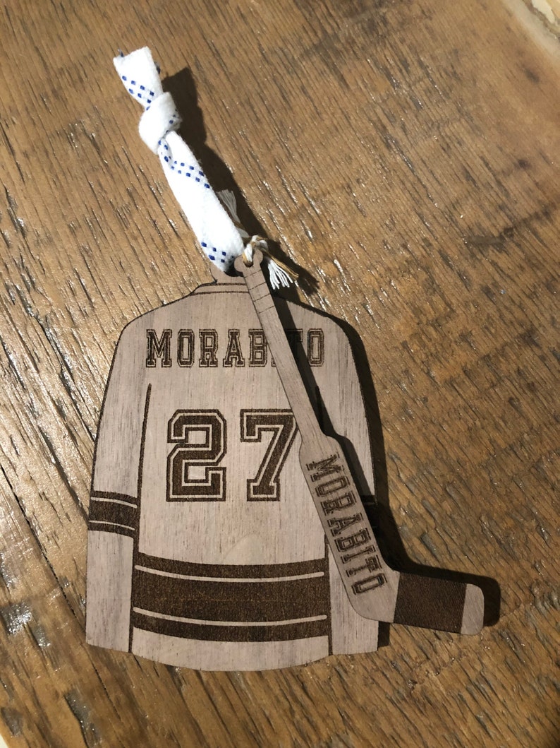 Personalized Wooden Hockey Jersey Ornament Etsy Canada