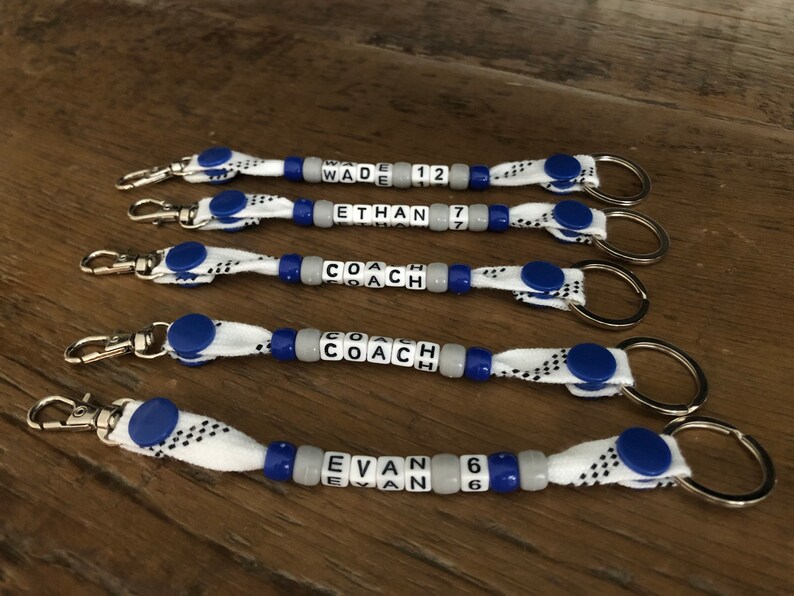Personalized Hockey Lace Keychain Etsy