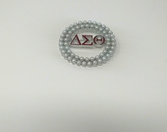 Delta Sigma Theta Sorotity Pin, DST Paraphernalia, DST Jewelry, Crossing Gift, Delta Sigma Theta Silver Brooch, Delta Sigma Theta Pin