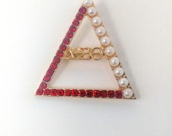 Delta Sigma Theta Sorority Pin, Delta Sigma Theta Brooch, DST Paraphernalia, Delta Sigma Theta Accessory, Delta Sigma Theta Sorority Pearls