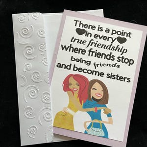 Carte de voeux Bestie BFF, meilleure amie comme soeur.